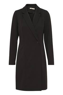 Elegantes schwarzes Fransa Kleid Frblazer Dr 2 mit Knopfdetail, ideal für Business- und Abendanlässe.