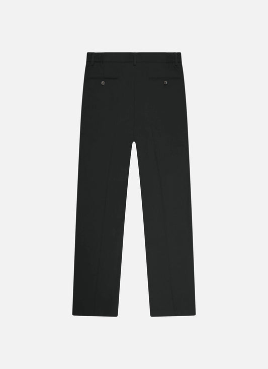 Off The Pitch Pleated Marais Trousers - Black, elegante schwarze Herren Hose mit Bundfalten und geradem Bein, Frontansicht