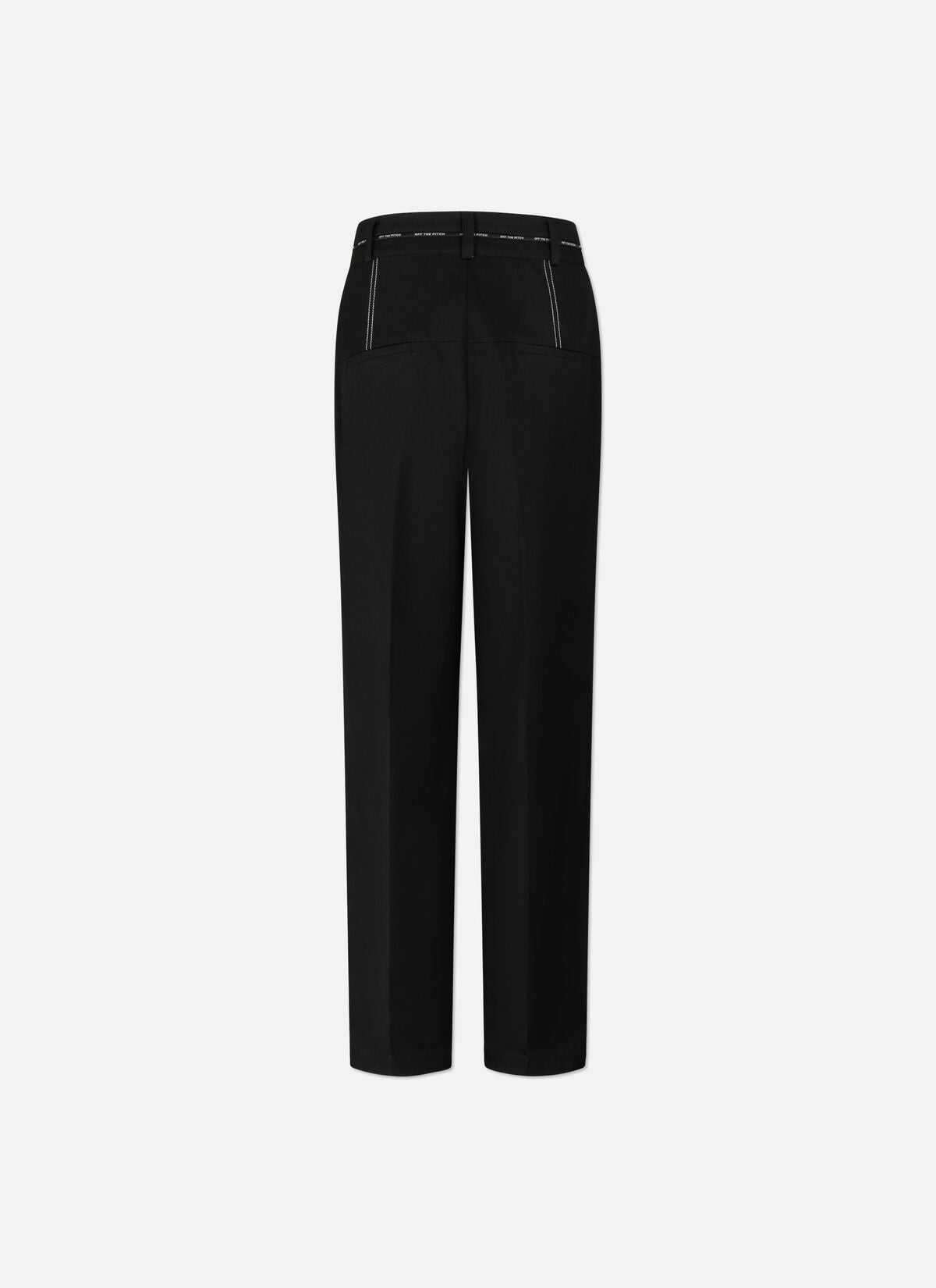 Off The Pitch Shia Smart Pants - Black, schwarze Smart Pants mit geradem Schnitt, Gesäßtaschen und cleanem Look, Rückansicht