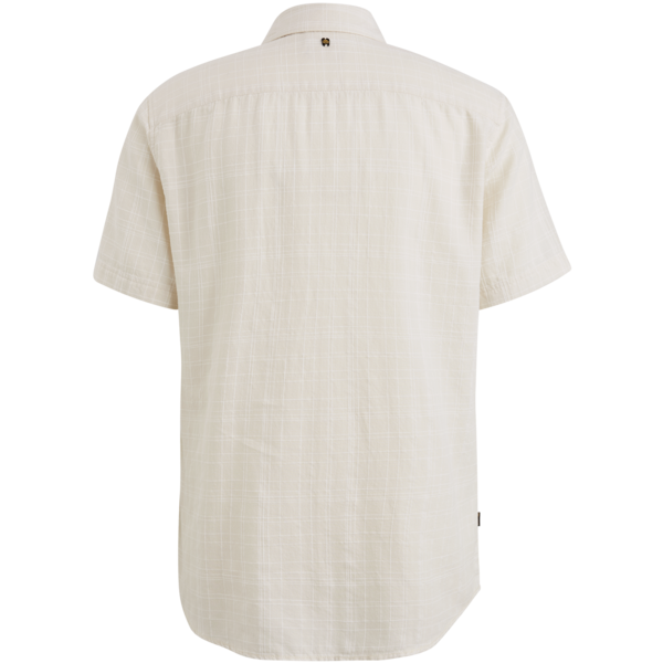 PME Legend Short Sleeve Shirt Birch mit dezenter Musterstruktur und Logo-Detail – Rückansicht.