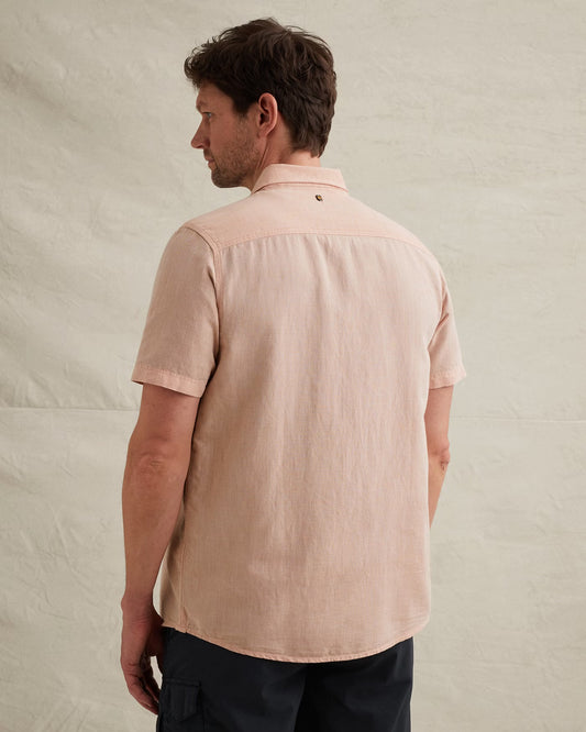 PME Legend Short Sleeve Shirt 2 Tone - Rose Dawn in Rückansicht, leichtes Sommerhemd mit Two-Tone-Design und bequemer Passform