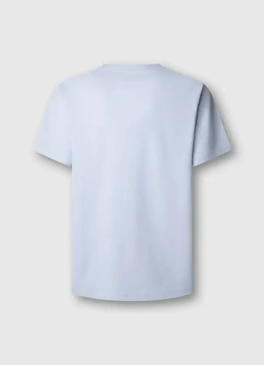 Pepe Jeans London Contrast Connor in Bleach Blue, schlichtes Herren T-Shirt aus Baumwolle mit Rundhals, Rückansicht