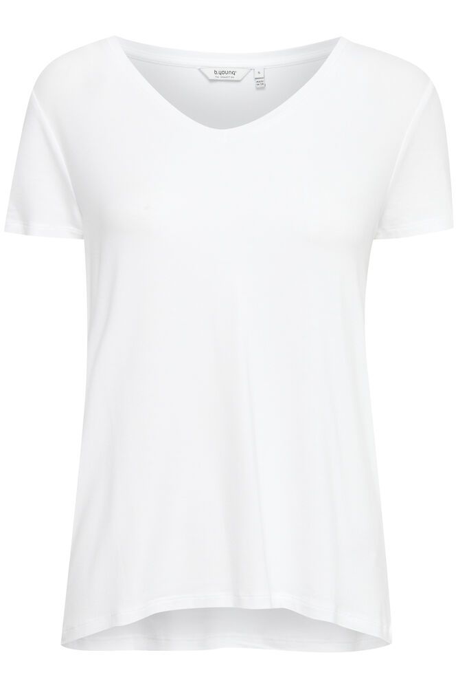 B.young Rexima V-Neck Tshirt - Optical White mit V-Ausschnitt und legerem Schnitt in Weiß