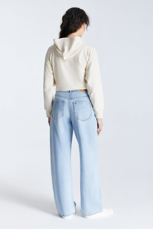 Cup Of Joe Maria - Wide Leg - Blue Jeans für Damen in heller Waschung, hohe Taille und weites Bein – Frontansicht