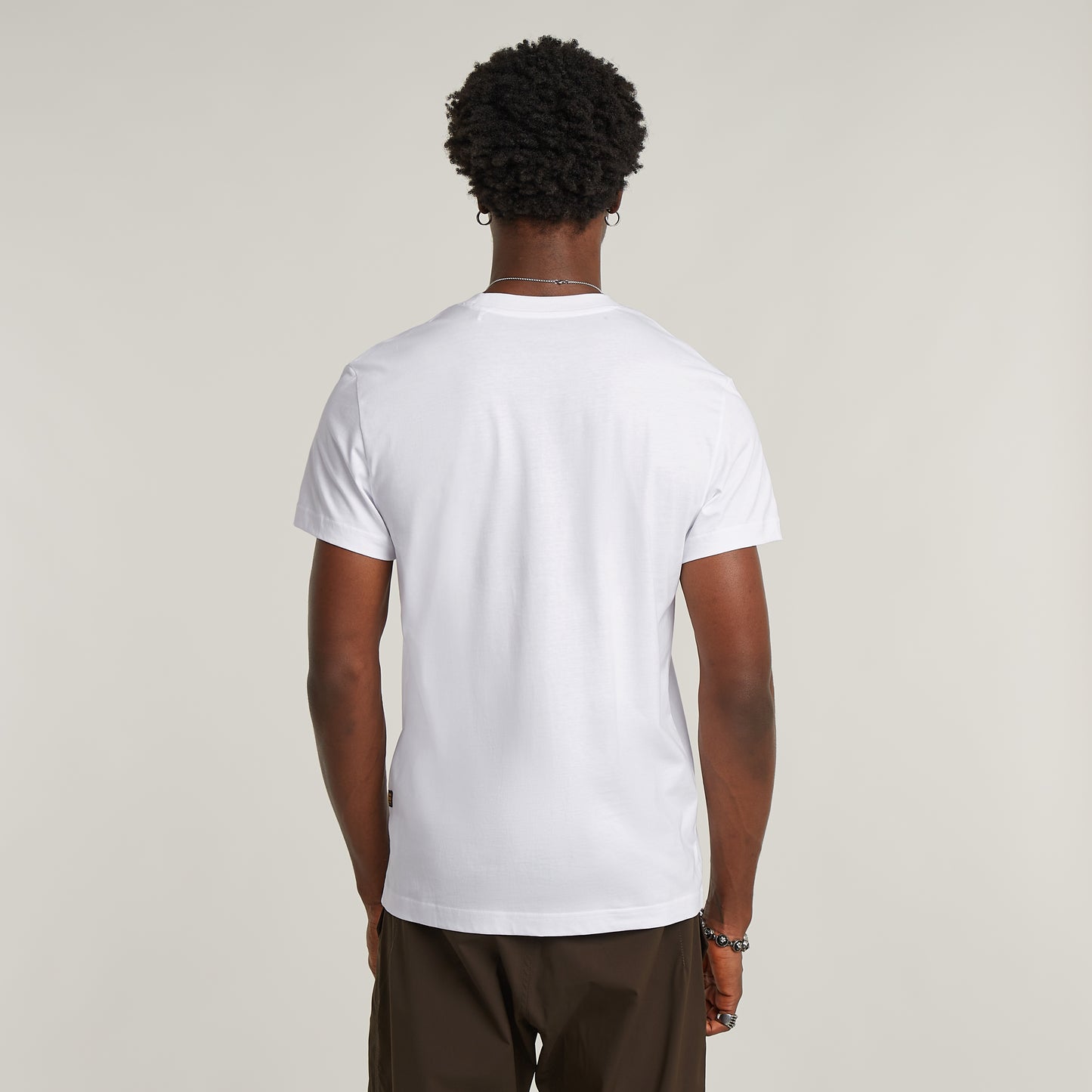 G-Star Text Chest T-Shirt White – Rückansicht mit schlichtem Design und regulärer Passform.