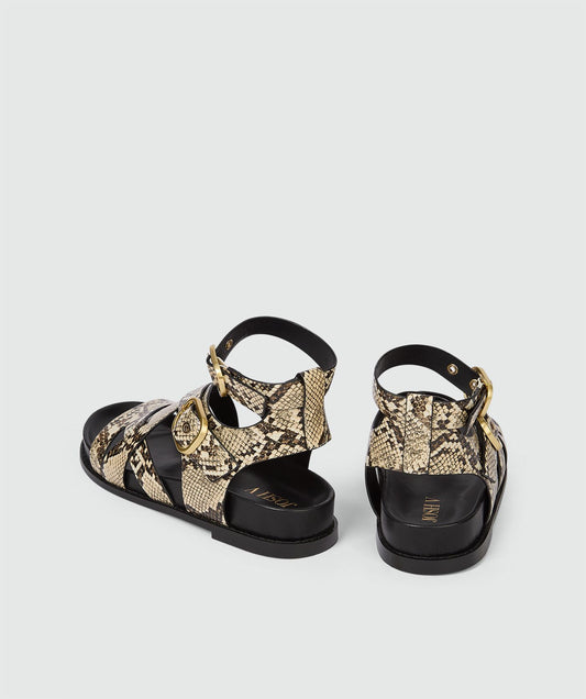 Josh V Serena - Snake Sandalen für Damen mit Schlangenprint und verstellbaren Riemen in Rückansicht