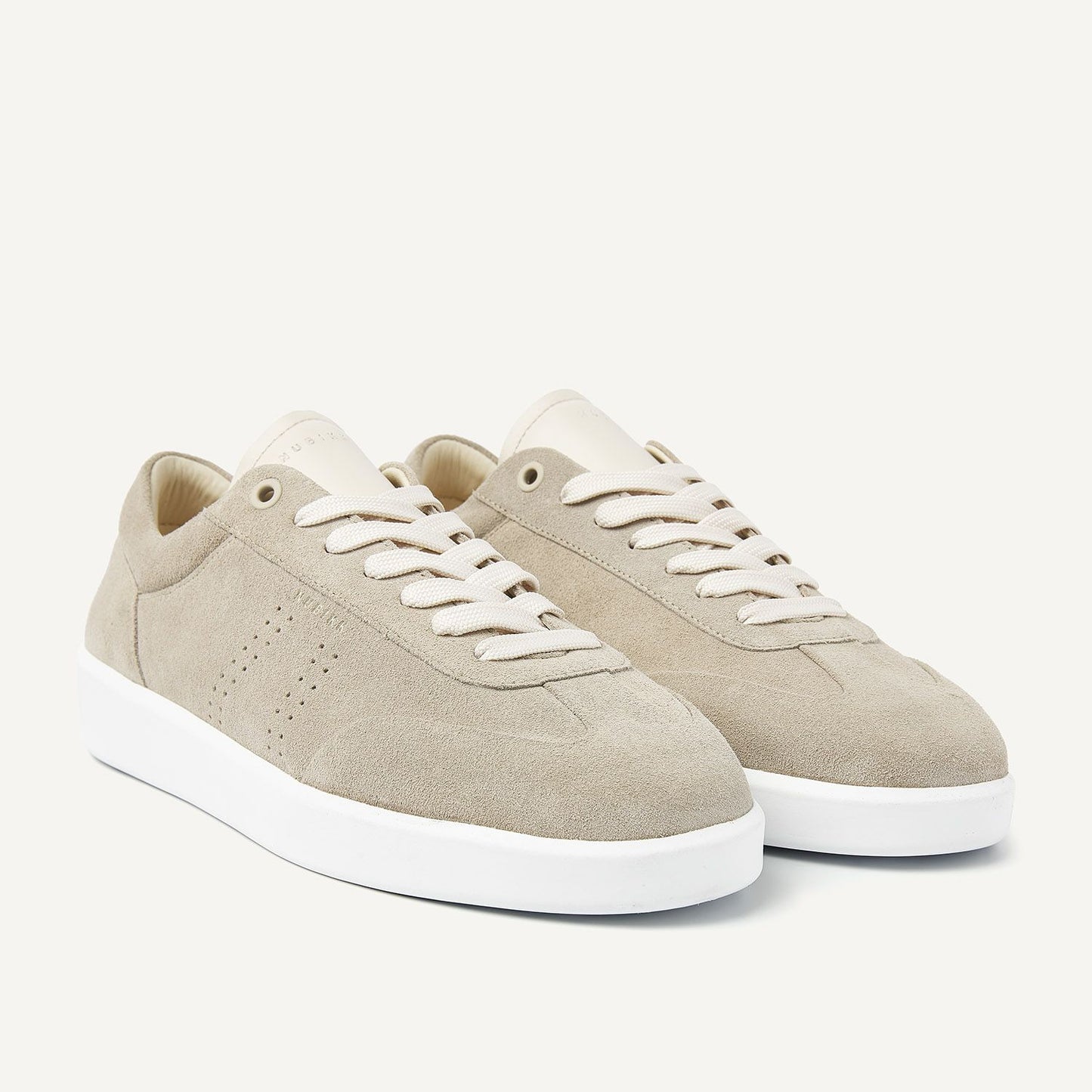 Nubbik Joro Liber Mist Suede Paaransicht, beige Wildleder-Sneaker mit weißer Sohle