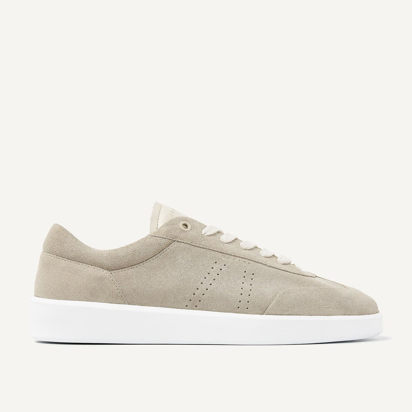 Nubbik Joro Liber Mist Suede Seitenansicht mit minimalistischem Design und tonalen Details