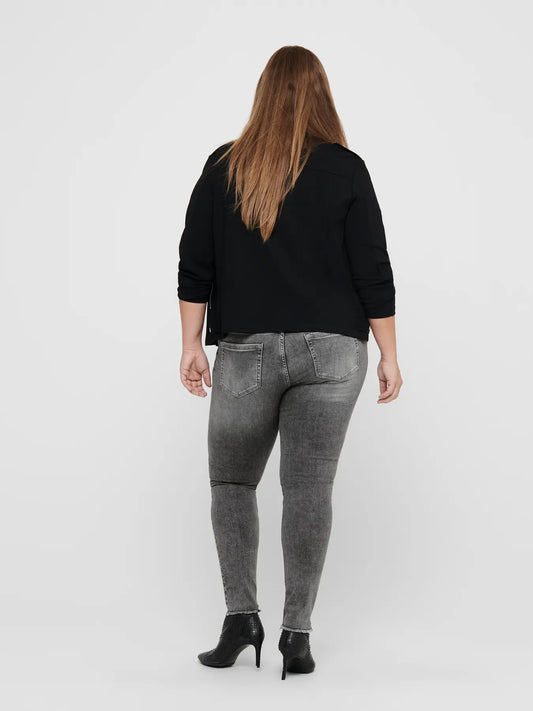 Only Carmakoma Willy - Regular Waist Skinny Ankle - Grey, Rückansicht der grauen Skinny-Jeans mit normaler Bundhöhe