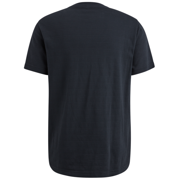 PME Legend Jacquard Stripes T-Shirt Salute – Rückansicht mit strukturiertem Stoffdesign und klassischem Schnitt.