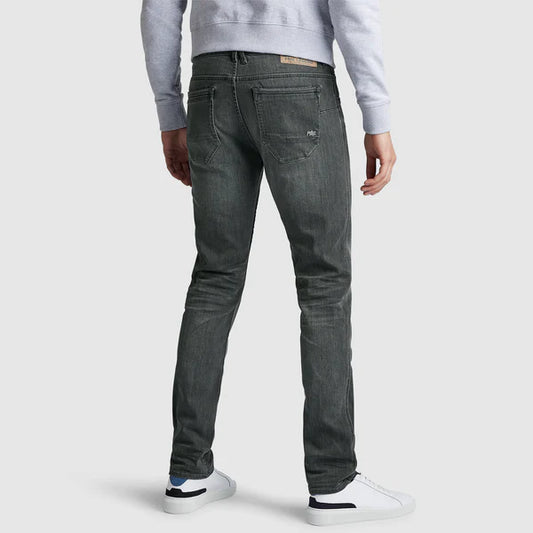 Rückansicht der PME Legend Nightflight Jeans – Regular Fit in Stone Mid Grey, klassische Herrenjeans mit dezenter Waschung und schmalem Beinverlauf.