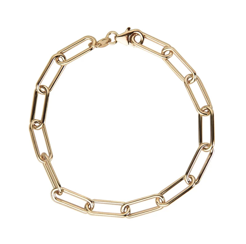Goldfarbenes Jeberg Jewellery Sophia Chunk Armband mit ovalen Gliedern, modernes und elegantes Design.