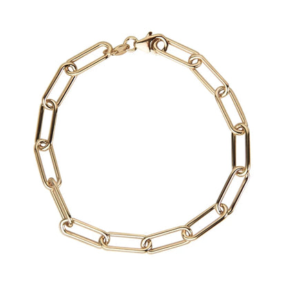 Goldfarbenes Jeberg Jewellery Sophia Chunk Armband mit ovalen Gliedern, modernes und elegantes Design.