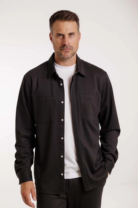 Elegantes und vielseitiges Kleinigkeit Peter Maffein Shirt in Schwarz, mit verdeckter Knopfleiste und stilvollem Design für jede Gelegenheit.