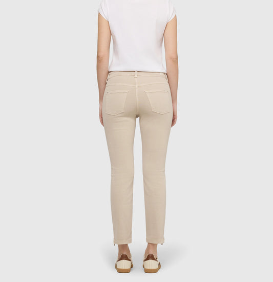 Mac Dream Chic - High Waist Slim - Smoothly Beige Slim Fit Jeans in Beige mit Rückansicht