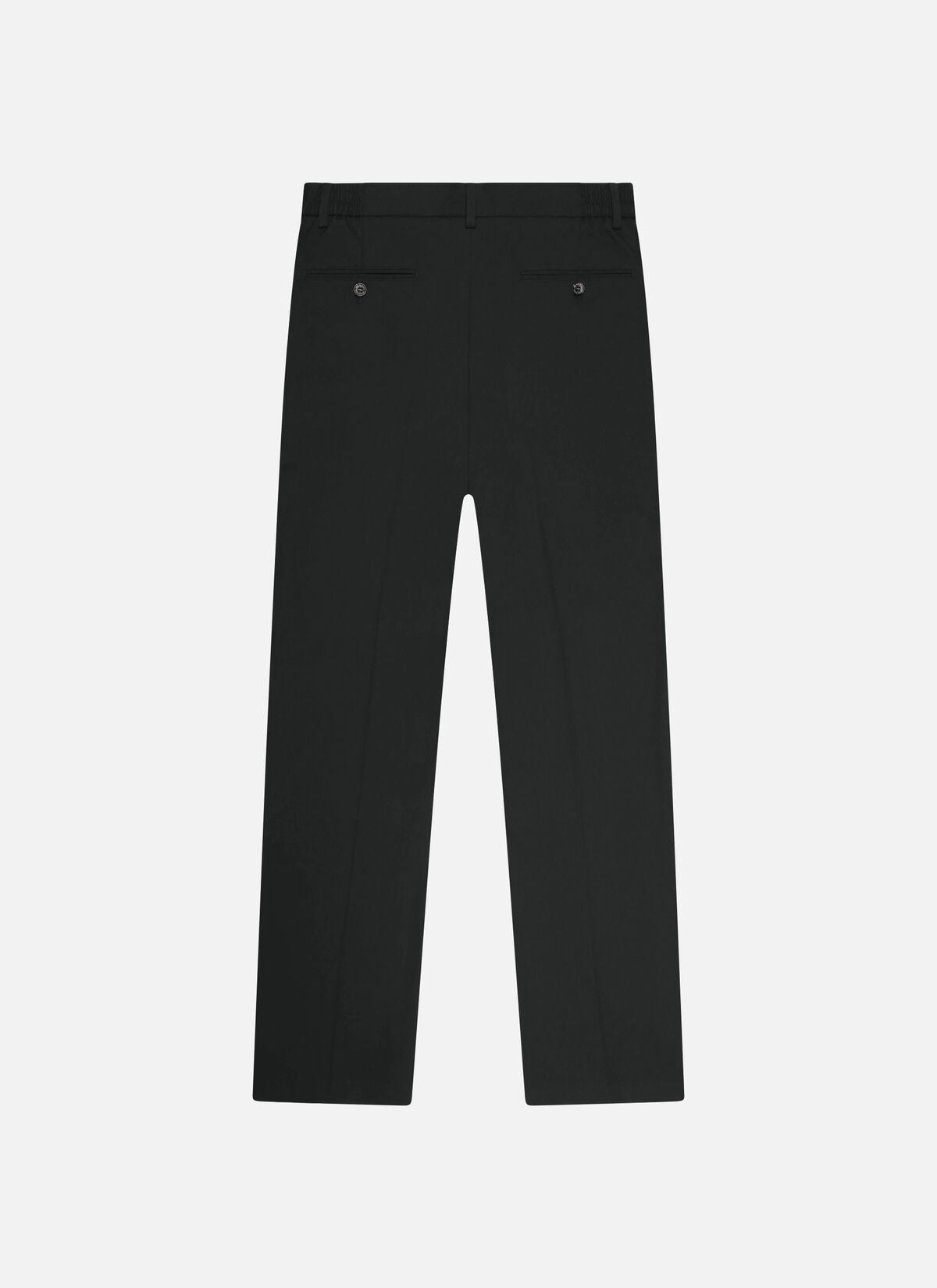Off The Pitch Pleated Marais Trousers - Black, elegante schwarze Herren Hose mit Bundfalten und geradem Bein, Frontansicht