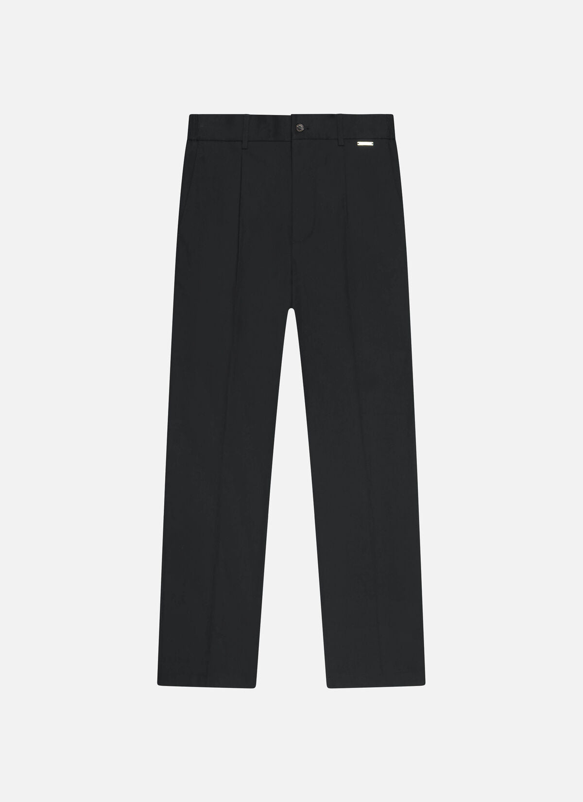 Off The Pitch Pleated Marais Trousers - Black, klassische schwarze Herren Hose mit Bundfalten und Gesäßtaschen, Rückansicht