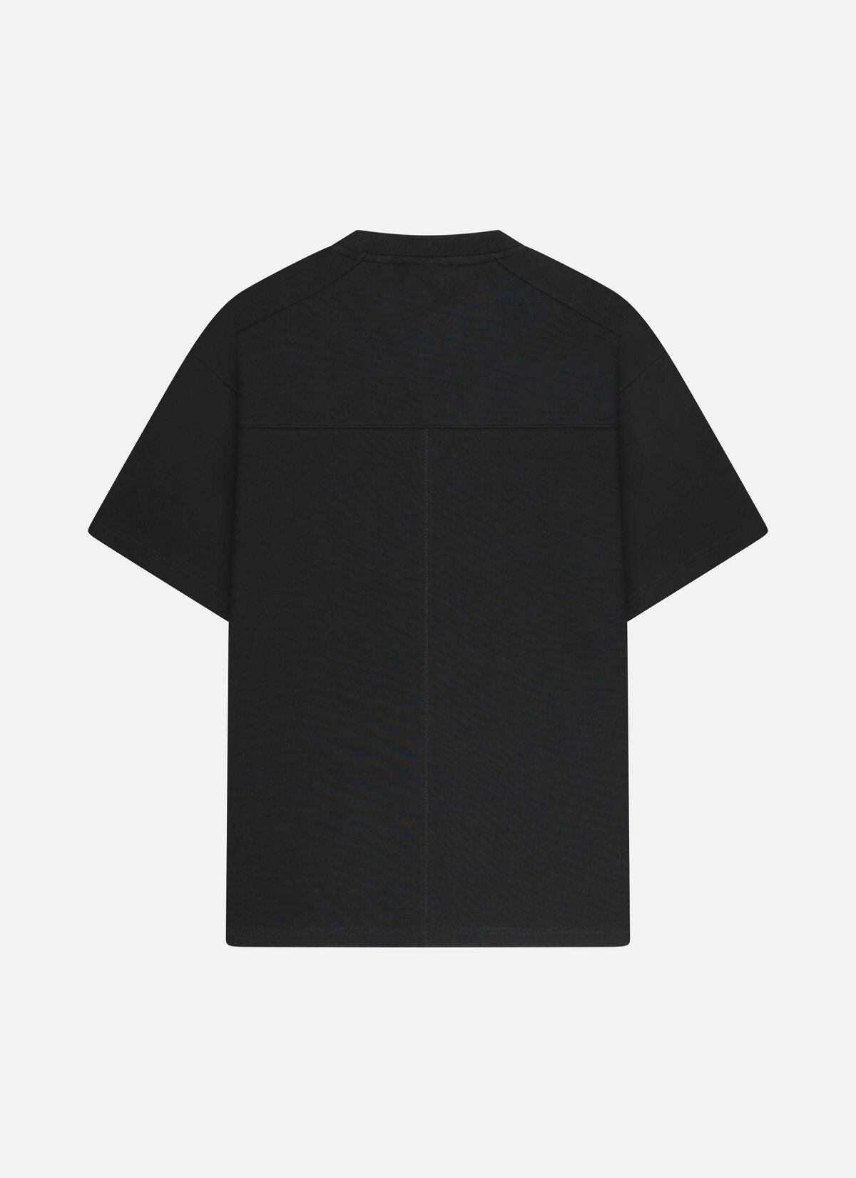 Off The Pitch Sage Loose Fit Tee - Black, schwarzes T-Shirt in lockerer Passform mit kurzem Arm und geradem Saum, Rückansicht