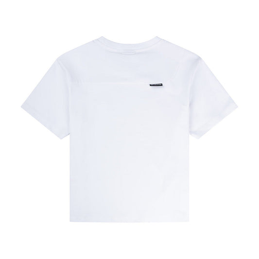 Off The Pitch Wardrobe Regular Tee - White in Rückansicht, weißes Herren T-Shirt im Regular Fit mit cleanem Design und kleinem Label-Detail hinten
