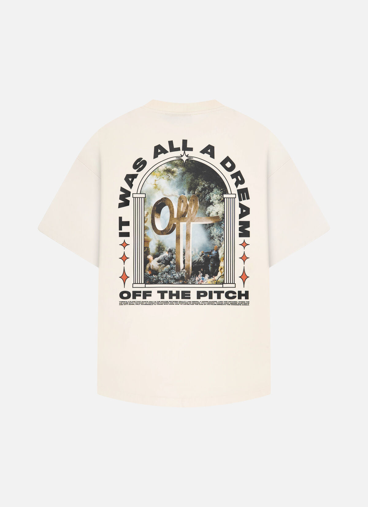 Off the Pitch Passage Oversized Fit Tee - Off White in Rückansicht, oversized geschnittenes T-Shirt in Off White mit bequemem Fit