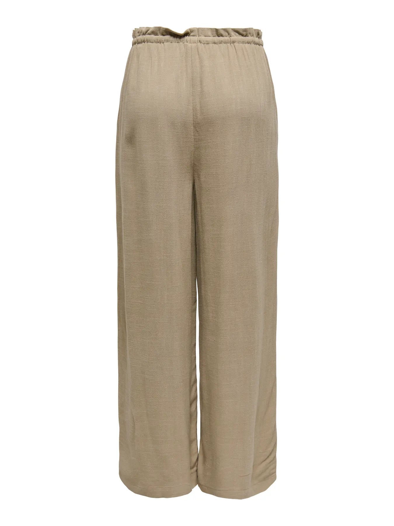 Only Solvi Culotte Pant Coriander mit elastischem Bund – Rückansicht der leichten Culotte Hose in der Farbe Coriander für Damen