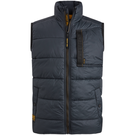 Vorderansicht des PME Legend Avizer Bodywarmer in Salute mit Reißverschluss und Brusttasche