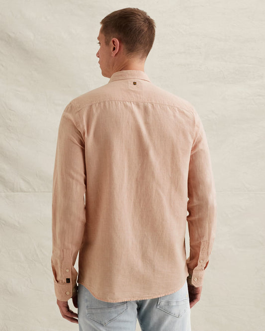 PME Legend Long Sleeve Shirt 2 Tone - Rose Dawn in Rückansicht, bequemes Herrenhemd mit Two-Tone-Design und klassischer Passform
