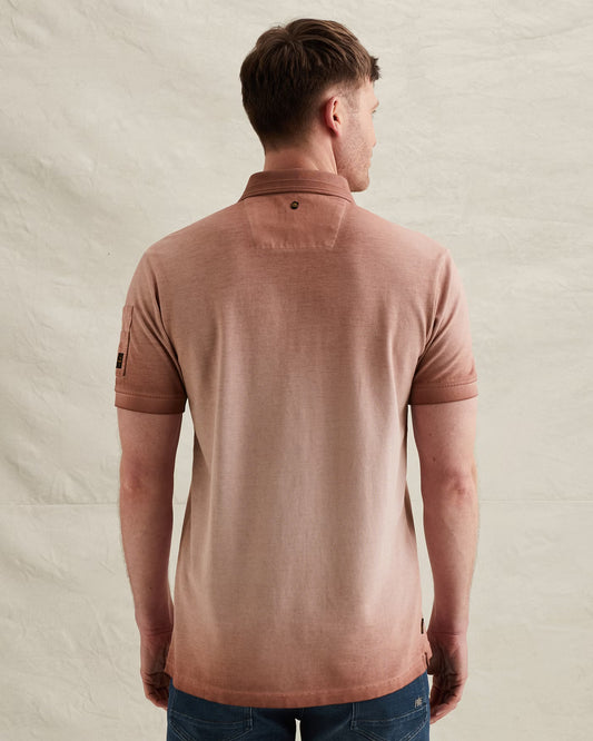 PME Legend Short Sleeve Polo Cold Dye Pique - Rose Dawn in Rückansicht, modernes Herren Poloshirt mit Cold-Dye-Waschung und angenehmem Tragekomfort