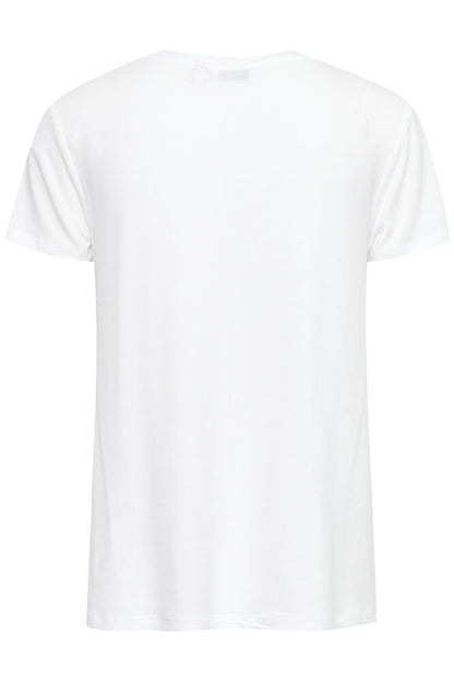 B.young Rexima V-Neck Tshirt - Optical White Rückansicht aus weicher Baumwolle in klassischem Weiß