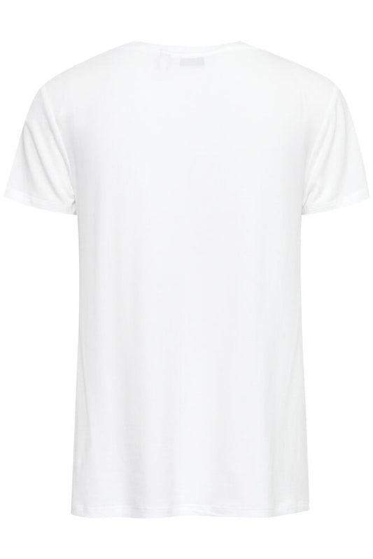 B.young Rexima V-Neck Tshirt - Optical White Rückansicht aus weicher Baumwolle in klassischem Weiß