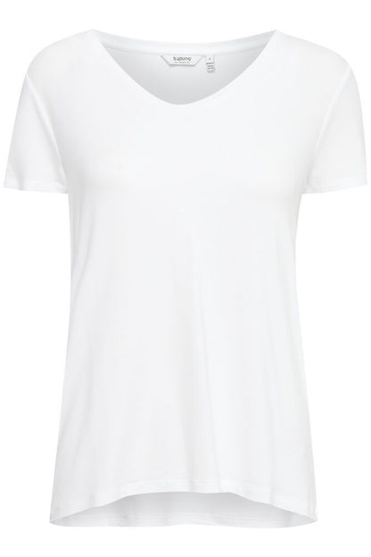 B.young Rexima V-Neck Tshirt - Optical White mit V-Ausschnitt und legerem Schnitt in Weiß