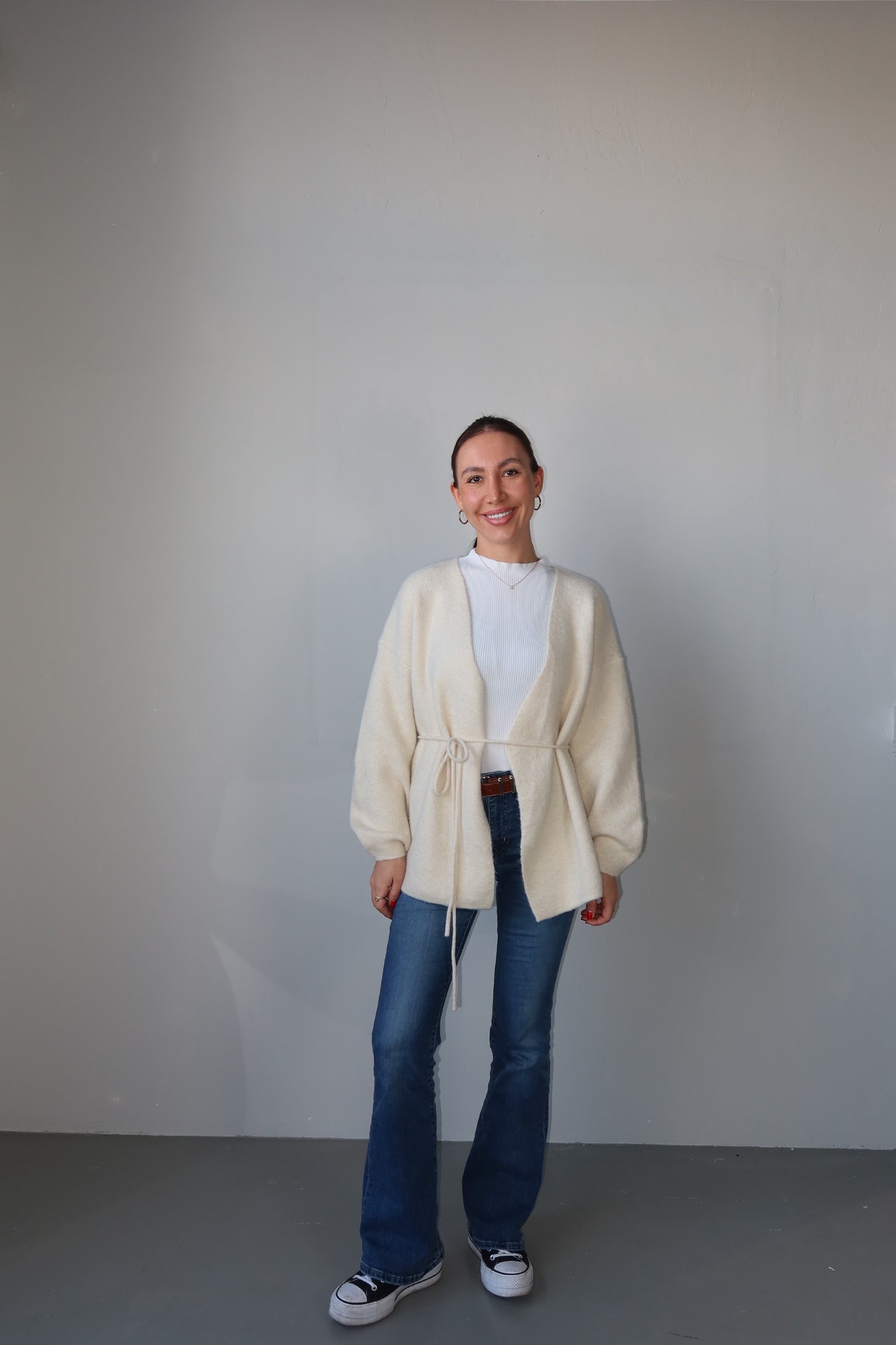 celincarolin knit cardigant in der Farbe cream Vorderansicht 