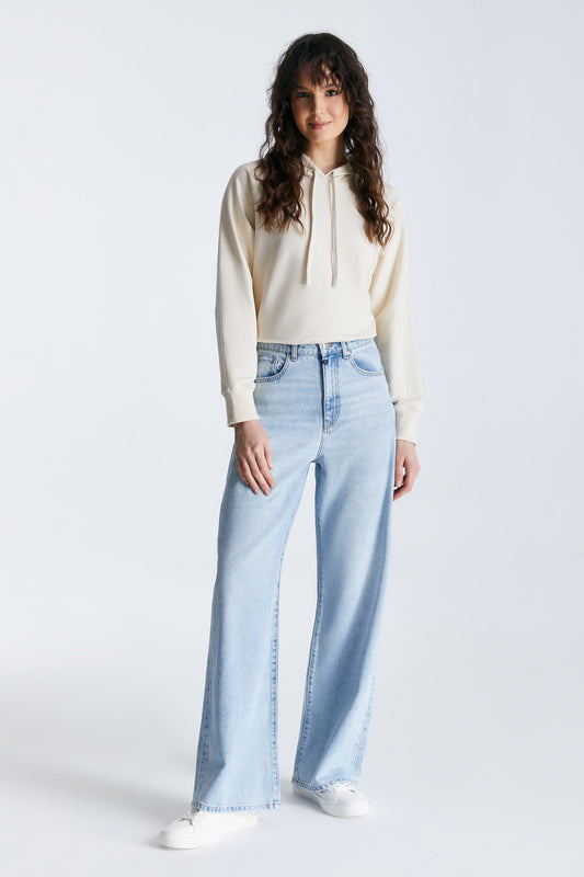 Cup Of Joe Maria - Wide Leg - Blue Jeans für Damen mit klassischem 5-Pocket-Stil und weitem Schnitt – Rückansicht