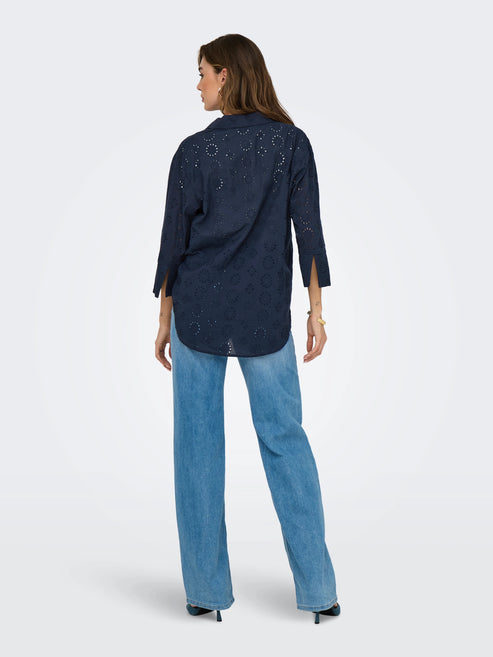 jdy-tallie-3-4-long-shirt-black-iris-rueckansicht-ganzkoerper