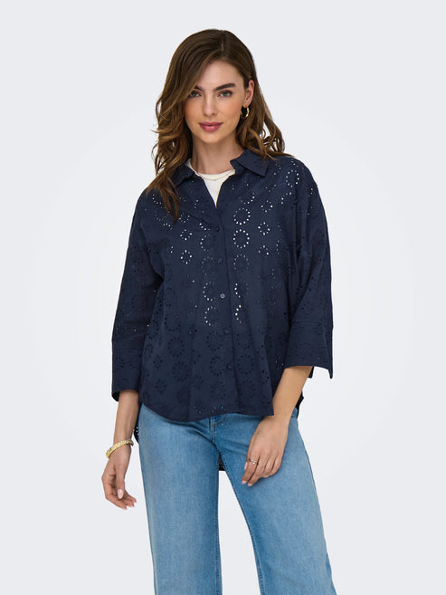 jdy-tallie-3-4-long-shirt-black-iris-vorderansicht-nah