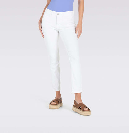 Mac Dream Summer Skinny D010 – Damenjeans in Weiß, Vorderansicht, knöchellang mit figurbetontem Schnitt