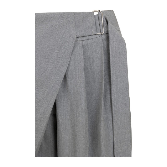 Detailansicht des Bundes der Off the Pitch Folded Xan Pants - Ultimate Grey mit Gürtel und Metallschnalle