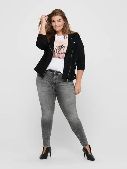 Only Carmakoma Willy - Regular Waist Skinny Ankle - Grey, Vorderansicht mit stylischem Look und figurbetonter Passform