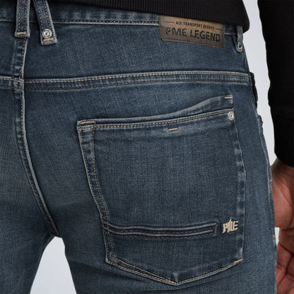 PME Legend Commander 3.0 Jeans – Relaxed Fit – Real Special Dark – Detailaufnahme der Taschen und Nähte für hochwertigen Look