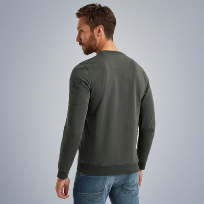 Rückansicht des PME Legend Crewneck American Classic - Beluga Sweatshirts mit geradem Schnitt