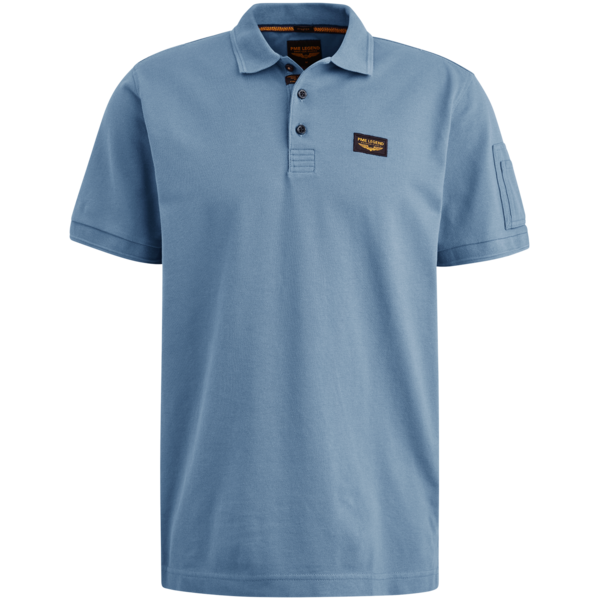 PME Legend Trackway Polo in Ashleigh Blue, Vorderansicht mit klassischem Kragen und Logodetail