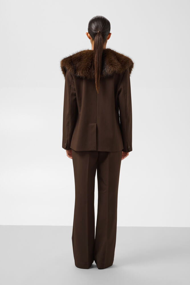 Soaked Corinne Pants Mole Damen Stoffhose mit weitem Bein in Rückansicht